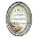 Irish House Blessings Brushed Silver Floral 5 x 7 Oval Photo Frame
