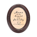 Moms Are The Heart Of The Family Mahogany 5 x 7 Oval Shaped Wall And Tabletop Photo Frame