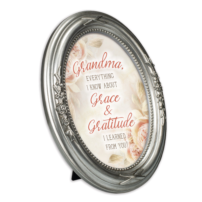 Grandma Grace And Gratitude Silver 5 x 7 Oval Photo Frame