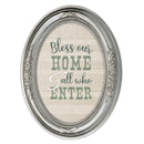 Bless Our Home Silver 5 x 7 Oval Shaped Wall And Tabletop Photo Frame