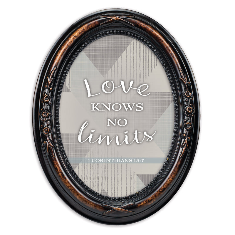 Love Knows No Limits Amber 5 x 7 Oval Shaped Wall And Tabletop Photo Frame