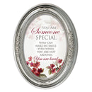 Special Make Me Smile Brushed Silver Floral 5 x 7 Oval Photo Frame