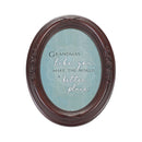 Grandmas Make The World Better Mahogany 5 x 7 Oval Shaped Wall And Tabletop Photo Frame