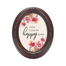 I'll Just Be Happy Today Mahogany 5 x 7 Oval Shaped Wall And Tabletop Photo Frame
