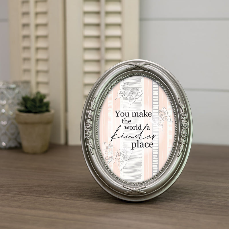 You Make The World Kinder Silver 5 x 7 Oval Photo Frame