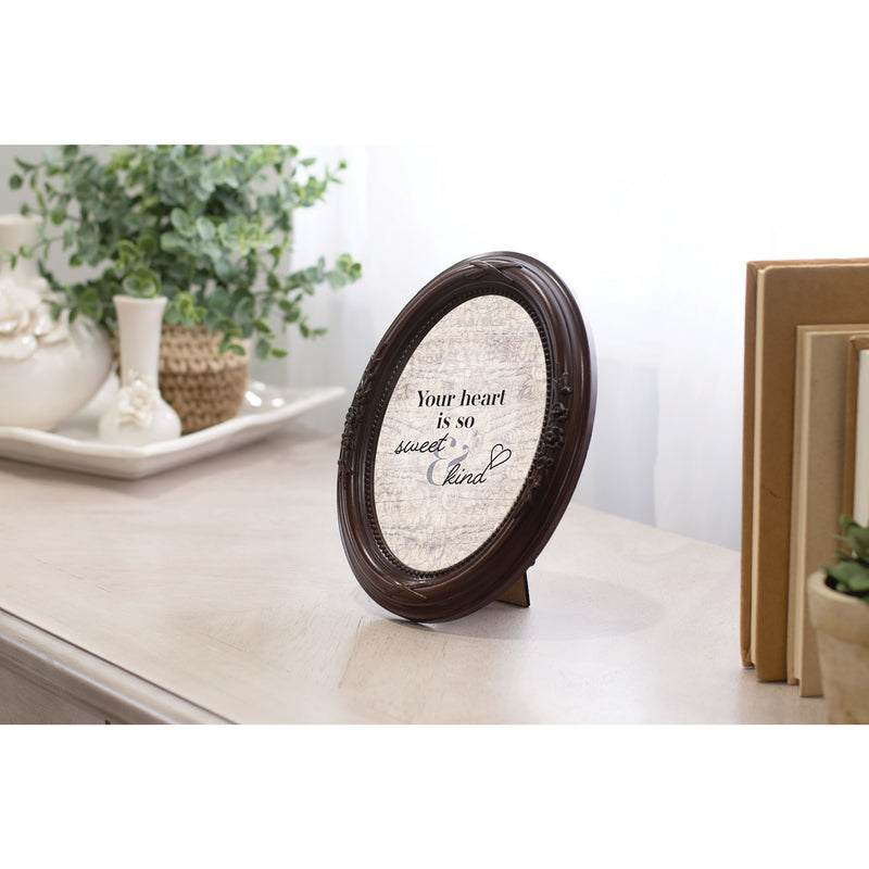 Heart Is So Sweet And Kind Mahogany 5 x 7 Oval Photo Frame