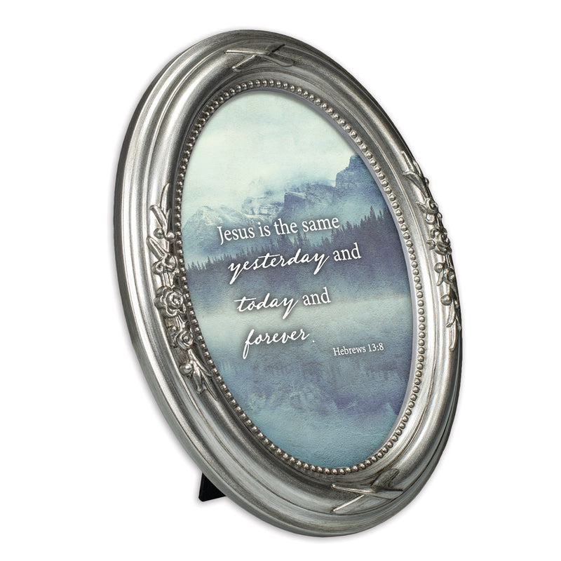Jesus Is The Same Today And Forever Silver 5 x 7 Oval Photo Frame