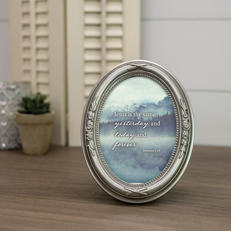 Jesus Is The Same Today And Forever Silver 5 x 7 Oval Photo Frame