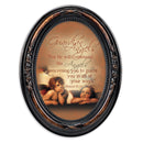 Guardian Angels Burlwood Floral 5 x 7 Oval Photo Frame
