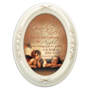 Guardian Angels Ivory Floral 5 x 7 Oval Photo Frame