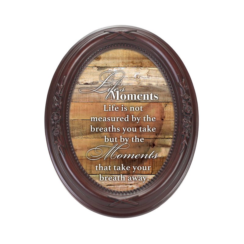 Life Moments Life Measured Mahogany Floral 5 x 7 Oval Photo Frame
