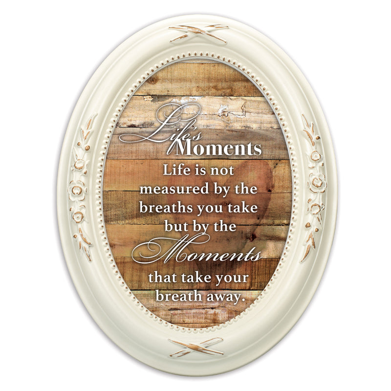 Life Moments Life Measured Ivory Floral 5 x 7 Oval Photo Frame