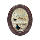 Daughter Beautiful Miracle Mahogany Floral 5 x 7 Oval Photo Frame