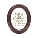 Mr. & Mrs. Forever And Always Mahogany Floral 5 x 7 Oval Photo Frame