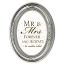 Mr. & Mrs. Forever Always Brushed Silver Floral 5 x 7 Oval Photo Frame