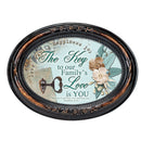 Key To Family's Love Burlwood Floral 5 x 7 Oval Photo Frame