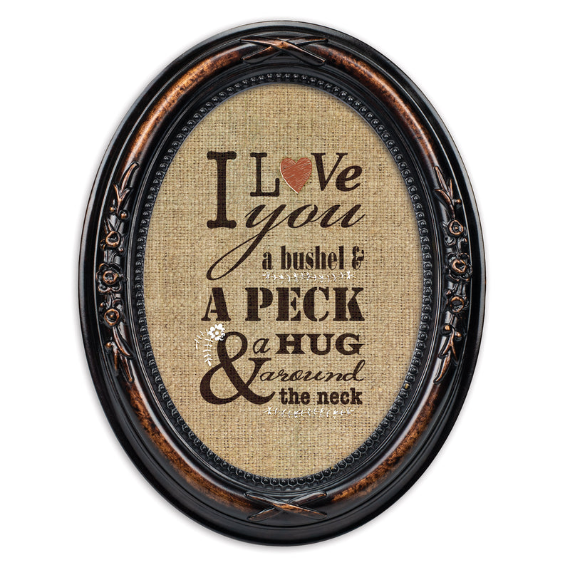 I Love You A Bushel & A Peck Burlwood Floral 5 x 7 Oval Photo Frame