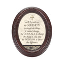 God Grant Me The Serenity Mahogany Floral 5 x 7 Oval Photo Frame