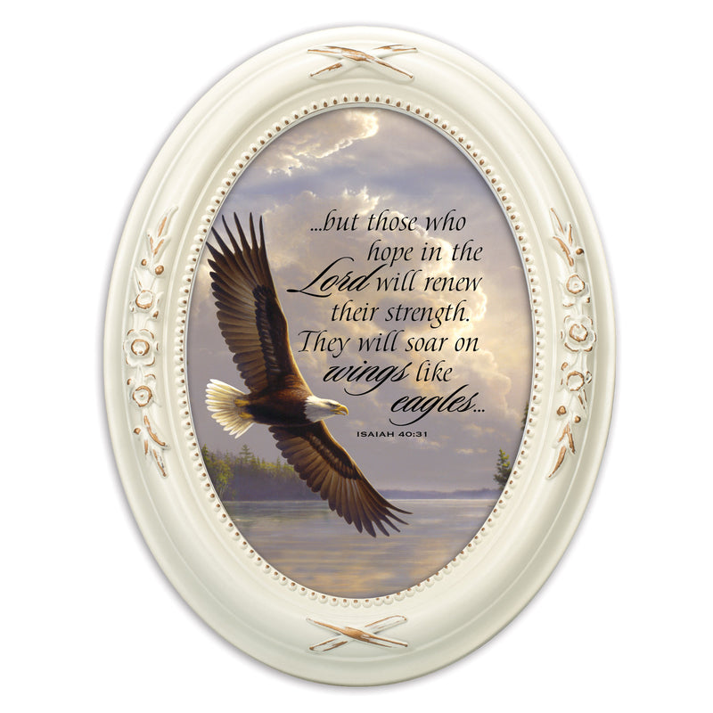 Hope In The Lord Ivory Floral 5 x 7 Oval Photo Frame