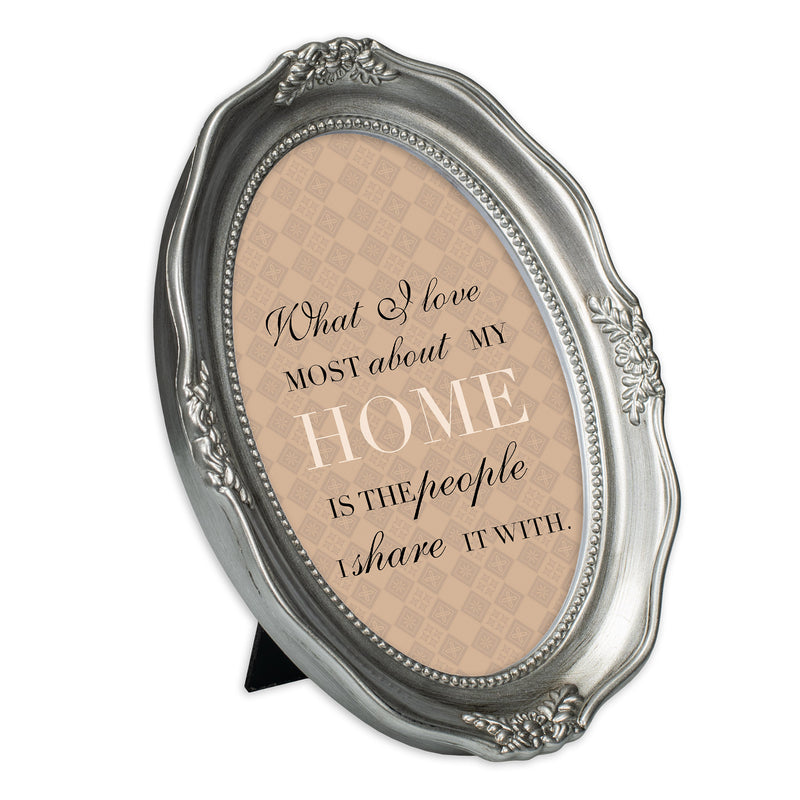 Love My Home Brushed Silver Wavy 5 x 7 Oval Table and Wall Photo Frame