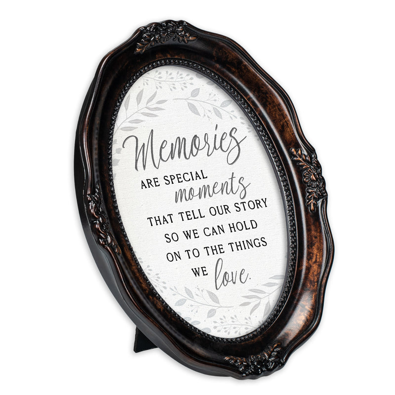 Memories are Special Burlwood Finish Wavy 5 x 7 Oval Table and Wall Photo Frame