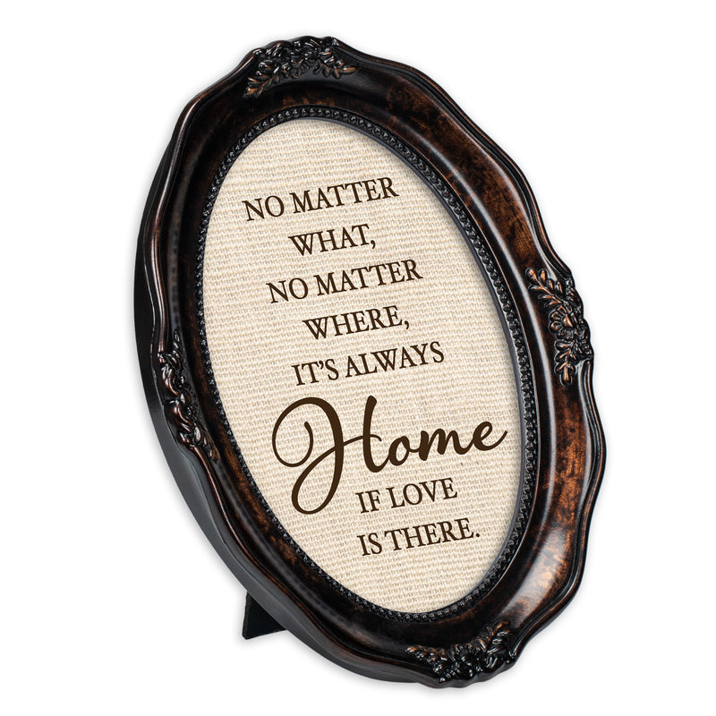 Always Home Burlwood Finish Wavy 5 x 7 Oval Table and Wall Photo Frame