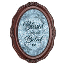 Blessed Beyond Belief Mahogany Finish Wavy 5 x 7 Oval Table and Wall Photo Frame