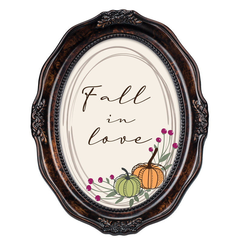 Fall In Love Amber 5 x 7 Oval Wall And Tabletop Photo Frame
