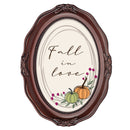 Fall In Love Mahogany 5 x 7 Oval Wall And Tabletop Photo Frame