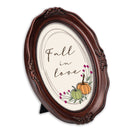 Fall In Love Mahogany 5 x 7 Oval Wall And Tabletop Photo Frame