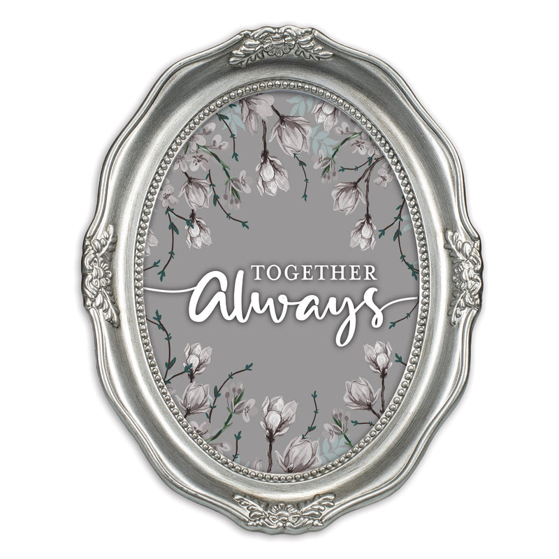Together Always Silver 5 x 7 Oval Wall And Tabletop Photo Frame