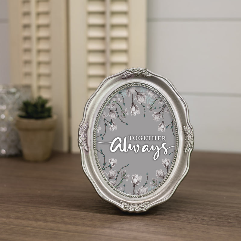 Together Always Silver 5 x 7 Oval Wall And Tabletop Photo Frame