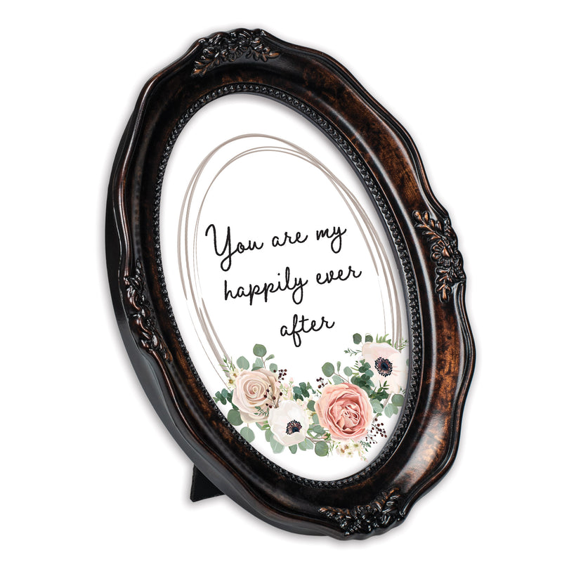 Happily Ever After Amber 5 x 7 Oval Wall And Tabletop Photo Frame