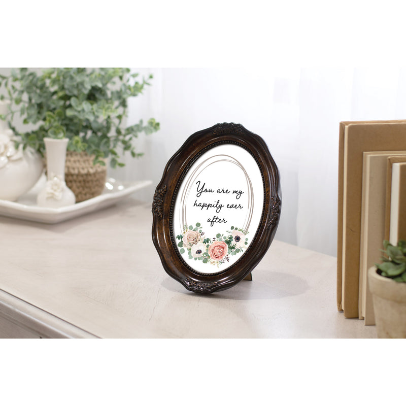 Happily Ever After Amber 5 x 7 Oval Wall And Tabletop Photo Frame