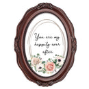 Happily Ever After Mahogany 5 x 7 Oval Wall And Tabletop Photo Frame