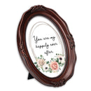 Happily Ever After Mahogany 5 x 7 Oval Wall And Tabletop Photo Frame