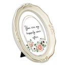 Happily Ever After Ivory 5 x 7 Oval Wall And Tabletop Photo Frame