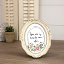 Happily Ever After Ivory 5 x 7 Oval Wall And Tabletop Photo Frame