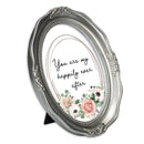 Happily Ever After Silver 5 x 7 Oval Wall And Tabletop Photo Frame