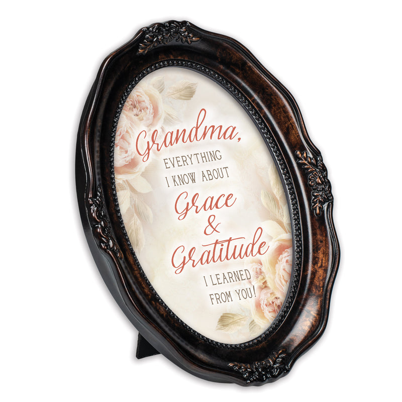 Grandma Grace And Gratitude Amber 5 x 7 Oval Wall And Tabletop Photo Frame