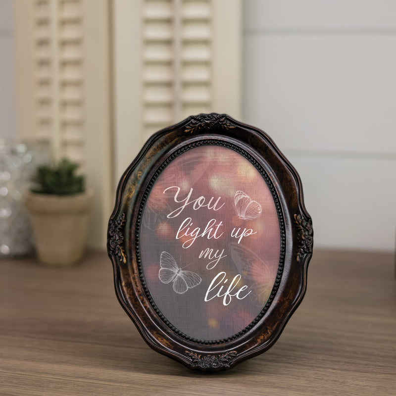 You Light Up My Life Amber 5 x 7 Oval Wall And Tabletop Photo Frame