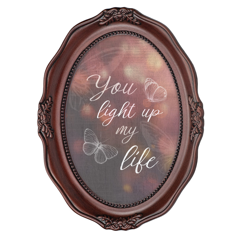 You Light Up My Life Mahogany 5 x 7 Oval Wall And Tabletop Photo Frame