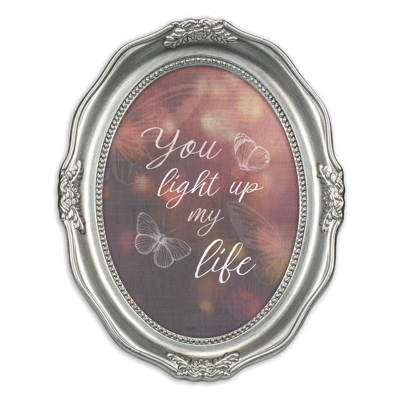You Light Up My Life Silver 5 x 7 Oval Wall And Tabletop Photo Frame