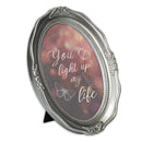 You Light Up My Life Silver 5 x 7 Oval Wall And Tabletop Photo Frame