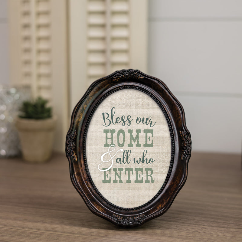 Bless Our Home Amber 5 x 7 Oval Wall And Tabletop Photo Frame