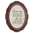 Bless Our Home Mahogany 5 x 7 Oval Wall And Tabletop Photo Frame