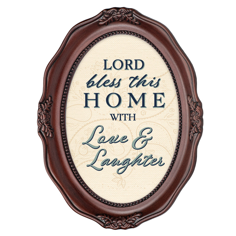 Bless This Home Cherry  8.5  Inches Acrylic Oval Table Top and Wall Photo Frame