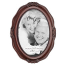 Add Your Own Personal Photo Mahogany Finish Wavy 5 x 7 Oval Table and Wall Photo Frame