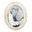 Cottage Garden Friendship Brushed Silver Wavy 5 x 7 Oval Table and Wall Photo Frame