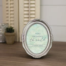 You Deserve The World Silver 5 x 7 Oval Wall And Tabletop Photo Frame